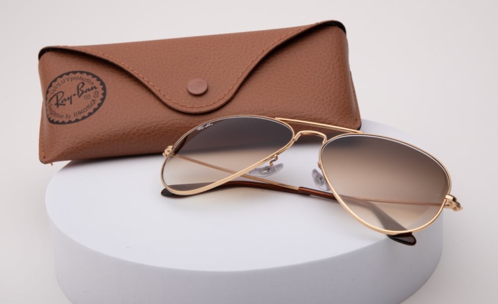 Image of glasses with leather case